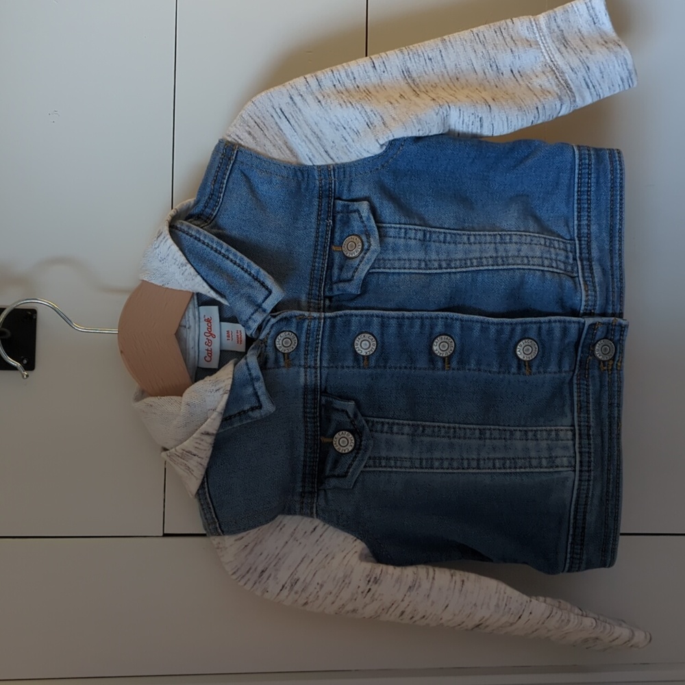 Toddler Girls' Cat Hood Denim Jacket - Cat & Jack™ Medium Wash